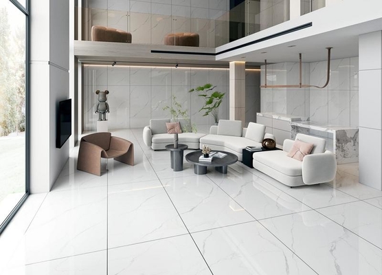900x1800x9mm Carrara trắng sàn trong nhà và tường gạch sứ thủy tinh đánh bóng cho phòng khách và nhà bếp
