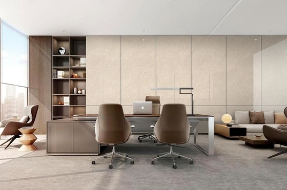 Màu vàng nhạt Không mờ gạch sàn trong nhà 900x1800x9mm gạch sứ thủy tinh đánh bóng cho văn phòng và dự án