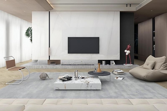 Carrara White Indoor Floor Tile Đèn gốm porcelain được đánh bóng cho thiết kế nội thất và phòng khách 900x1800x9mm