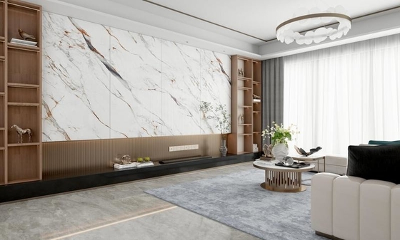 Carrara Đá gốm porcelain được đánh bóng 900x1800x9mm và lớp AAA sàn nội thất và gạch tường cho ban công và văn phòng vàng và trắng