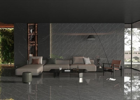 Luxury Black Marble Look W.A0.5% Xám mịn mịn porcelain 900x1800x9mm sàn trong nhà cho thiết kế nội thất và trang trí