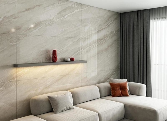 Xám hiện đại 900x1800x9mm đá cẩm thạch nhìn bên ngoài bức tường thủy tinh mài porcelain cho phòng tắm