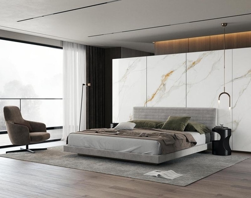 Gạch gốm sơn được đánh bóng chống mài Carrara Gạch trang trí sàn trong nhà 900x1800x9mm Cho nội thất và nhà bếp