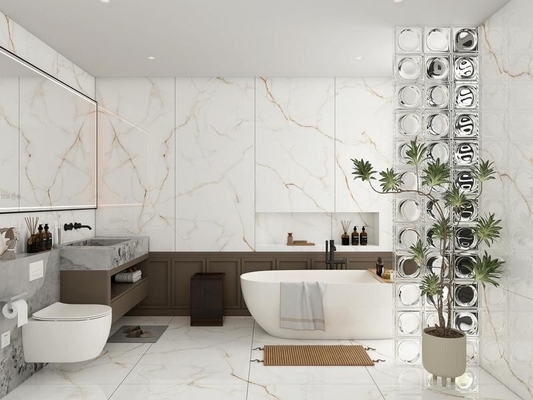 Lớp sàn nội thất bằng gạch lửa màu beige 900x1800x9mm gốm sứ gạch mịn không mờ sàn bền cho nhà bếp
