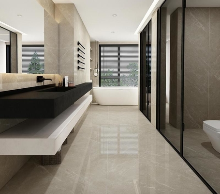 Vintage không trượt sàn trong nhà kính mịn gốm 900x1800x9mm cho dự án và chống vi khuẩn màu xám gạch cho khách sạn