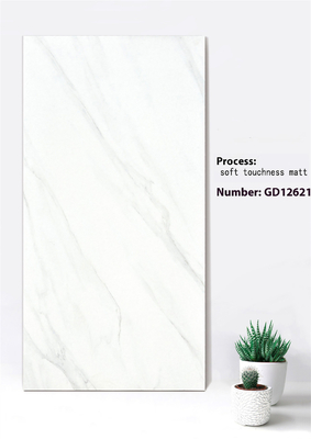 Màu trắng và màu xám Fireebrick Soft Touchness Matt trang trí tấm tường rèm để xây dựng lại 600x1200mm