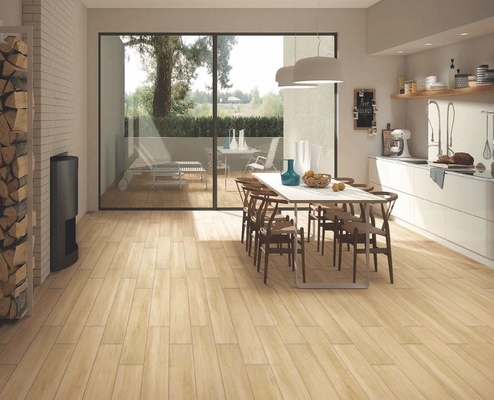 Chống mòn 150x900mm sàn trong nhà Dải sứ gỗ cho phòng ngủ Màu nâu và màu xám