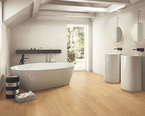 Không thấm nước 150x900mm Beige Và vàng Matt Dải sứ gỗ cho phòng khách