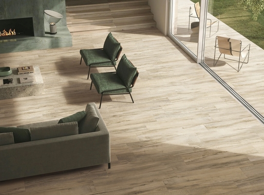 Dây gỗ bền porcelain dải 200x1200mm cho xây dựng trang trí màu nâu sàn dải
