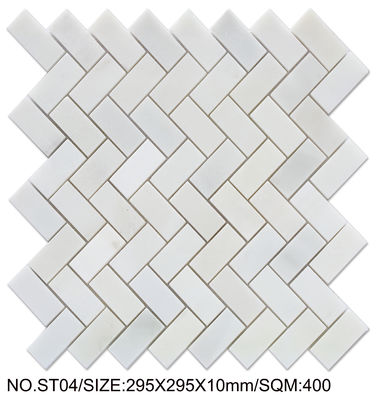 Gạch mosaic hồ bơi bằng đá tự nhiên kháng khuẩn màu trắng 295x295mm cho biệt thự