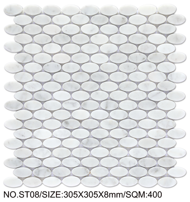 Màu trắng và xanh sáng Đồ đá lửa 305x305mm Natural Stone Mosaic Cho phòng ăn và văn phòng