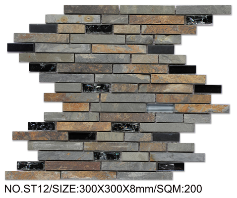 Khảm đá tự nhiên 300x300mm màu Nâu Không Phai cho Trang Trí và Dự Án