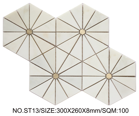 Kiểm soát nước Beige 300x260mm Natural Stone Mosaic Cho Xây dựng và Bể bơi