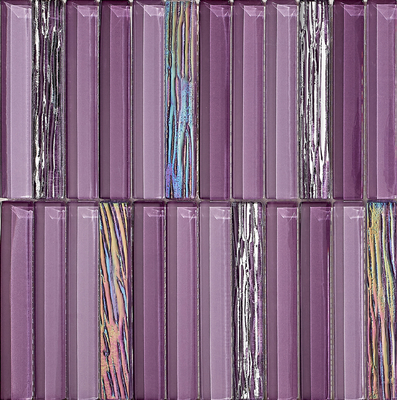 Gạch mosaic thủy tinh tím chống mài mòn 300x300mm dùng cho hồ bơi và trang trí