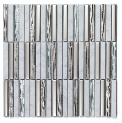 Bức tường bên trong 282x294mm màu xám chống trầy xước và chống nước Mosaic đá tự nhiên cho phòng tắm và khách sạn