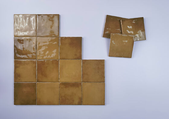 Gạch ốp tường gốm 10x10cm Chống Trầy Xước Màu Nâu cho Phòng Khách và Phòng Ngủ