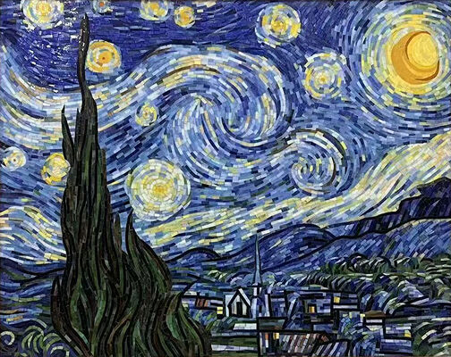 Blue Stunning Art Bức tranh kính tường cho văn phòng và phòng tắm