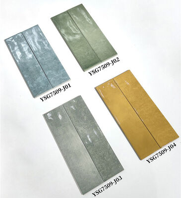 Gạch ốp tường Ceramic bóng xanh chống thấm 75x300mm dùng cho văn phòng và phòng tắm