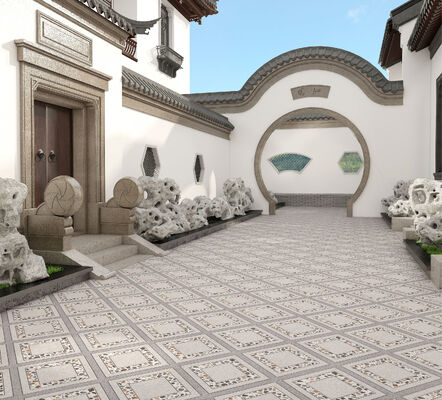 Ánh sáng màu xám chống axit 600x600mm Retro bên ngoài sàn pavement gạch gốm cho Countyard Và bể bơi