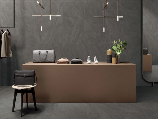 Màu xám đậm Matt 600x1200mm trang nhã và chống vết bẩn với bề mặt khuôn cho gạch sứ cho phòng khách và phòng ngủ