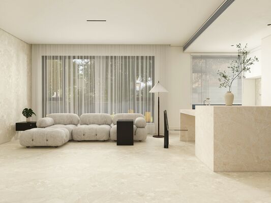 Kháng trầy xước và phong cách Terrazzo 600x1200mm gạch sứ Beige Matt với bề mặt khuôn gạch sàn cho phòng khách và phòng ngủ