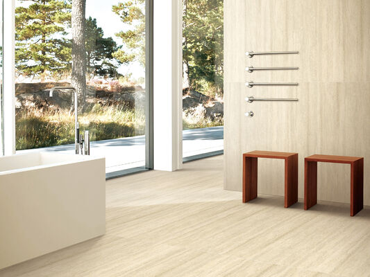 Chất chống vi khuẩn và thân thiện với môi trường Đỏ vàng sàn trong nhà Travertine 600x1200mm Matt gạch sứ cho phòng ngủ và phòng khách