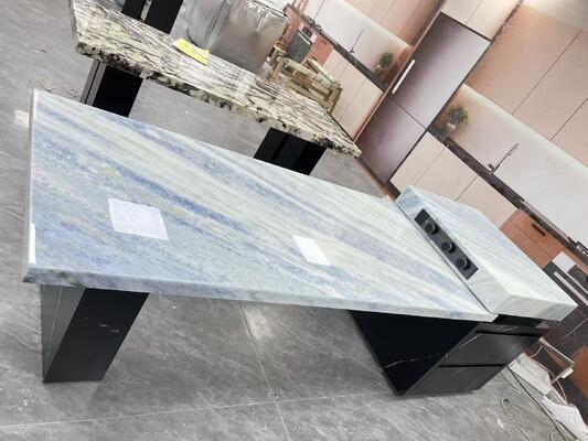 Durable Stain-resistant Elegant Firebrick Luxury Stone Design Countertop Blue 2800x900mm Polished Sintered Stone Slabs for Hotel and Living Room