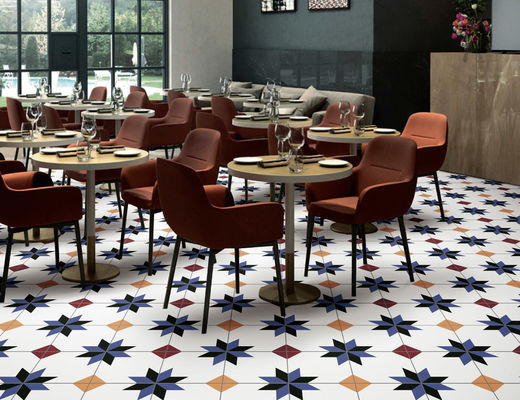 0,03W.a 200x200mm Gạch sứ trong nhà Màu xanh lam Vàng Ma-rốc Tường sàn SGS