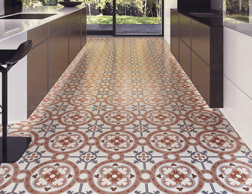 200x200mm Độ dày 8,5mm Gạch sứ trong nhà Tường gạch men màu đỏ In phun SGS