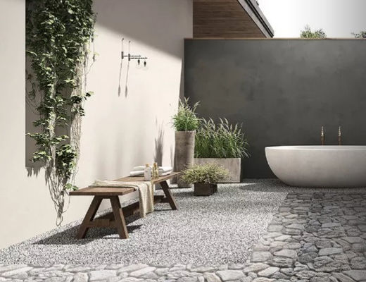 12x24 '' 500SQM Đá ốp ngoài trời Gạch trang trí tường bằng đá cuội 9,8mm