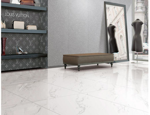 Độ dày 9,8mm 600x600mm Gạch sứ toàn thân Sàn Carrara Đá cẩm thạch trắng Matt