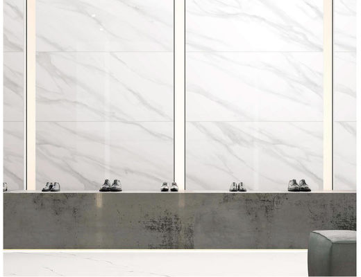SGS Soncap Toàn thân Gạch Sứ được đánh bóng Màu trắng 3D In phun tráng men 450X900mm