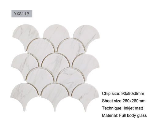 16kgs / tấm CE Carrara Gạch trang trí khảm hình quạt Máy in phun Matt đã hoàn thành