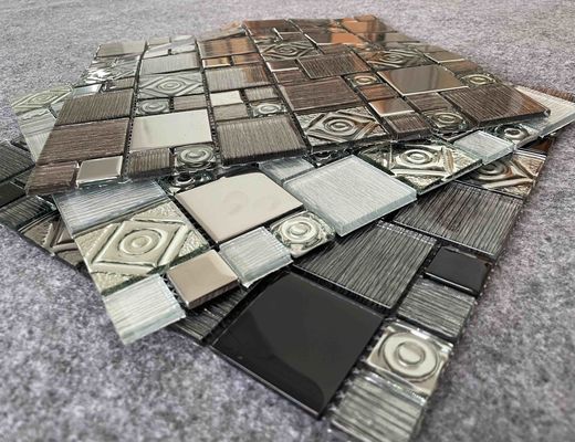 Gạch Mosaic Kính 300x300mm cho Bể Bơi - Bề Mặt Mạ Điện Bóng