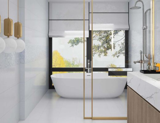 0,15 W.A Dày 9mm Gạch ốp tường phòng tắm không thấm nước Khuôn bề mặt bóng 12X24 '