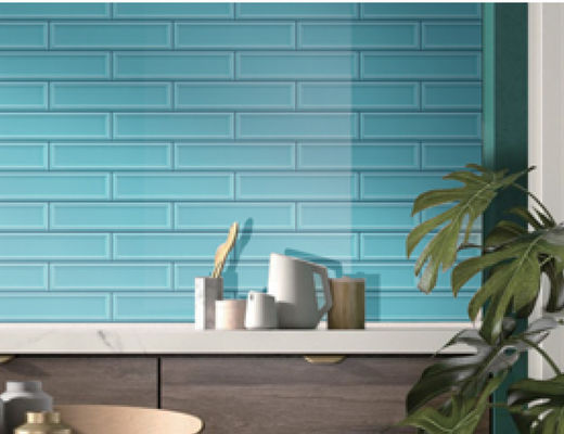 Gạch ốp tường bằng sứ kháng khuẩn hạng AAA 68x280mm Sứ xanh 3D